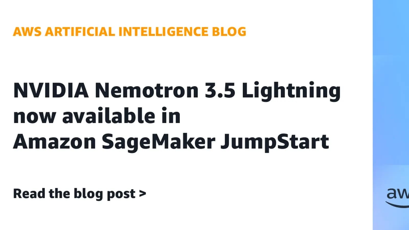 NVIDIA lleva Nemotron 3.5 Lightning a AWS para acelerar agentes